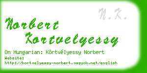 norbert kortvelyessy business card