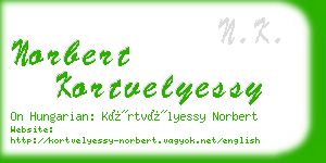 norbert kortvelyessy business card